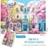 imageALL4JIG Paris Street Fun Jigsaw Puzzles for Adults and Kids 500 Pieces 1902quot x 1402quot Christmas Secret Santa Gift White Elephant Gifts Number Partitioned for Easy Solving