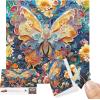imageALL4JIG Butterfly Fun Jigsaw Puzzles for Adults and Kids 500 Pieces 197 x 197 Christmas Secret Santa Gift White Elephant Gifts Number Partitioned for Easy Solving