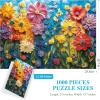 imageALL4JIG Flowers Fun Jigsaw Puzzles for Adults and Kids 1000 Pieces Christmas Secret Santa Gift White Elephant Gifts for Dog Lovers Number Partitioned for Easy Solving