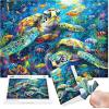 imageALL4JIG Sea Turtle Fun Jigsaw Puzzles for Adults and Kids 500 Pieces 2087 x 1496 Christmas Secret Santa Gift White Elephant Gifts Number Partitioned for Easy Solving