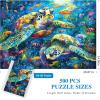 imageALL4JIG Sea Turtle Fun Jigsaw Puzzles for Adults and Kids 500 Pieces 2087 x 1496 Christmas Secret Santa Gift White Elephant Gifts Number Partitioned for Easy Solving
