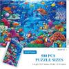 imageALL4JIG Sea World Fun Jigsaw Puzzles for Adults and Kids 500 Pieces Christmas Secret Santa Gift White Elephant Gifts Number Partitioned for Easy Solving