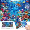 imageALL4JIG Sea World Fun Jigsaw Puzzles for Adults and Kids 500 Pieces Christmas Secret Santa Gift White Elephant Gifts Number Partitioned for Easy Solving