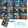 imageALL4JIG Stars and Cats Fun Jigsaw Puzzles for Adults and Kids 1000 Pieces Christmas Secret Santa Gift White Elephant Gifts Number Partitioned for Easy Solving