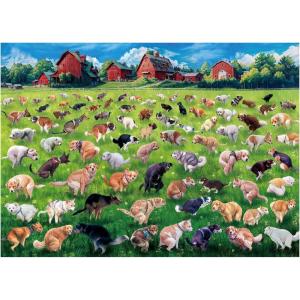 imageALL4JIG Dog Fun Jigsaw Puzzles for Kids 1000 Pieces Christmas Secret Santa Gift White Elephant Gifts for Dog Lovers Number Partitioned for Easy Solving